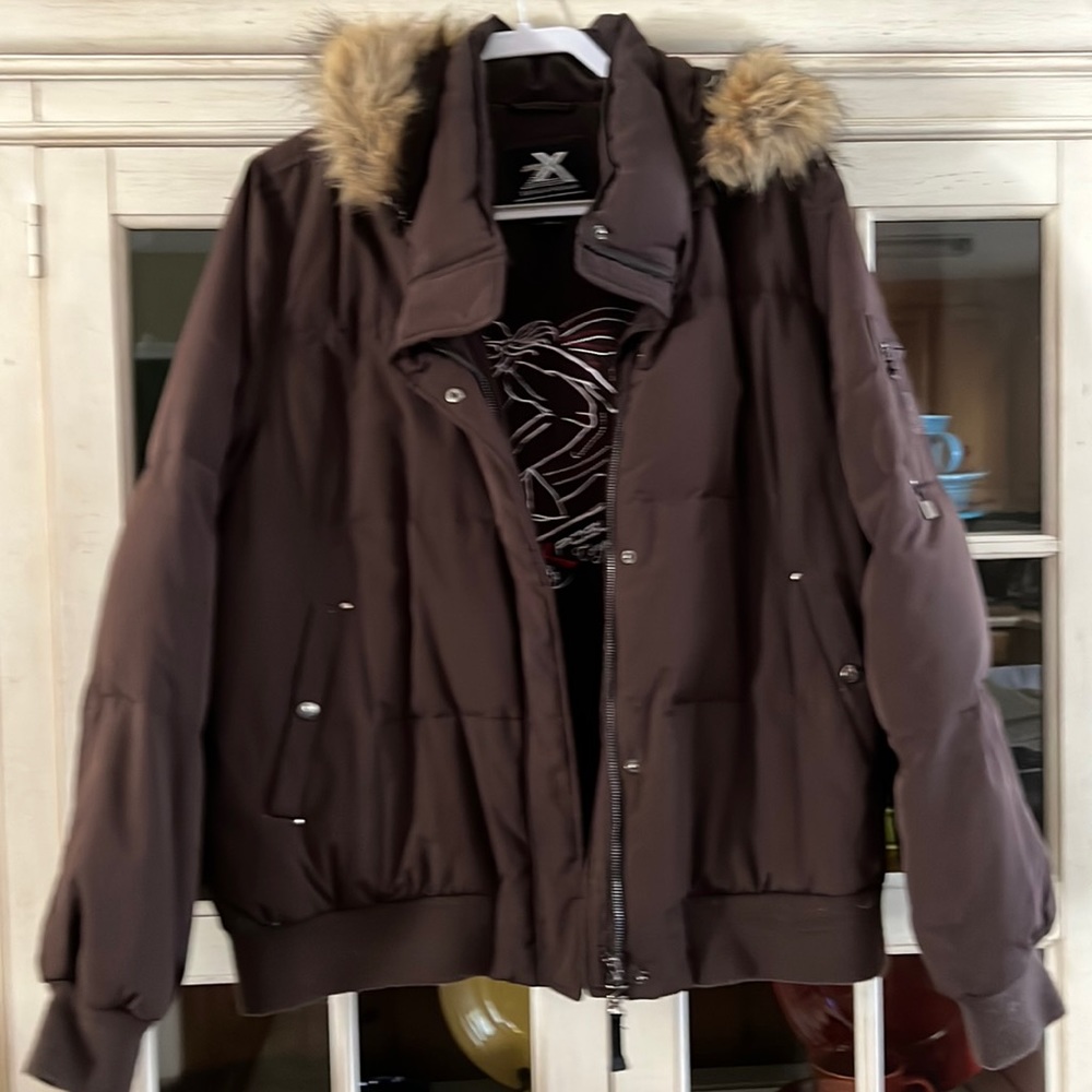 Good used condition! ZEROXSUR BOARDING COMPANY DOWN PUFFER COAT BROWN SIZE 1X